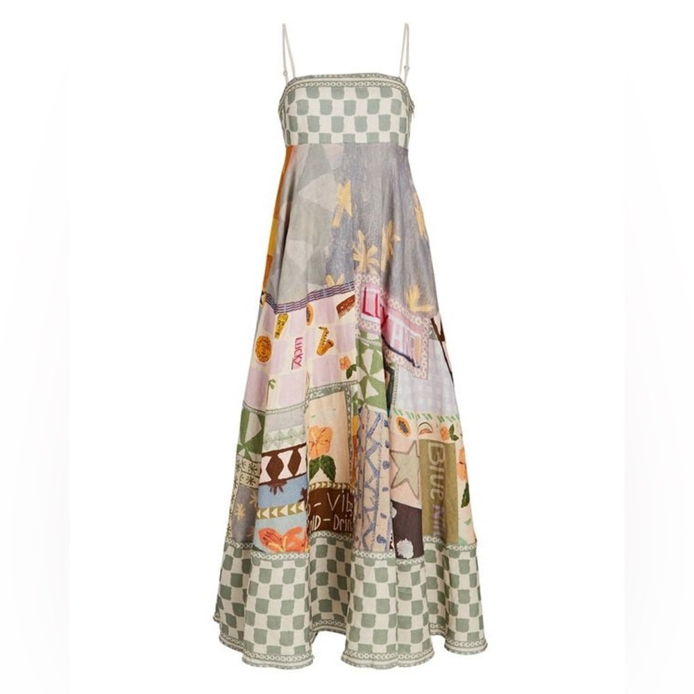 We Wore Velar Claudine Patchwork Dress, Size Small